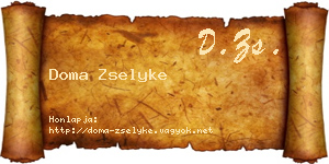 Doma Zselyke névjegykártya